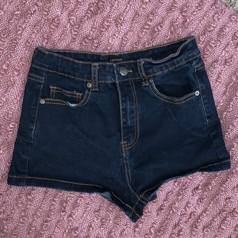 High waisted dark blue shorts!